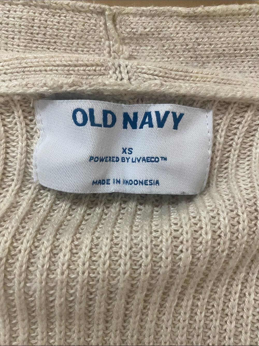 Old Navy Women's Beige Open-Front Ribbed Cardigan - Picture 2 of 5